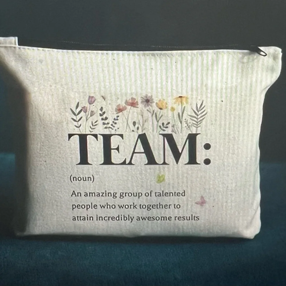 Team Definition Noun Cosmetic Bag – Inspirational Office Gift – NWOT